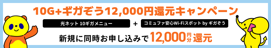 10Gギガぞう12,000円還元キャンペーン