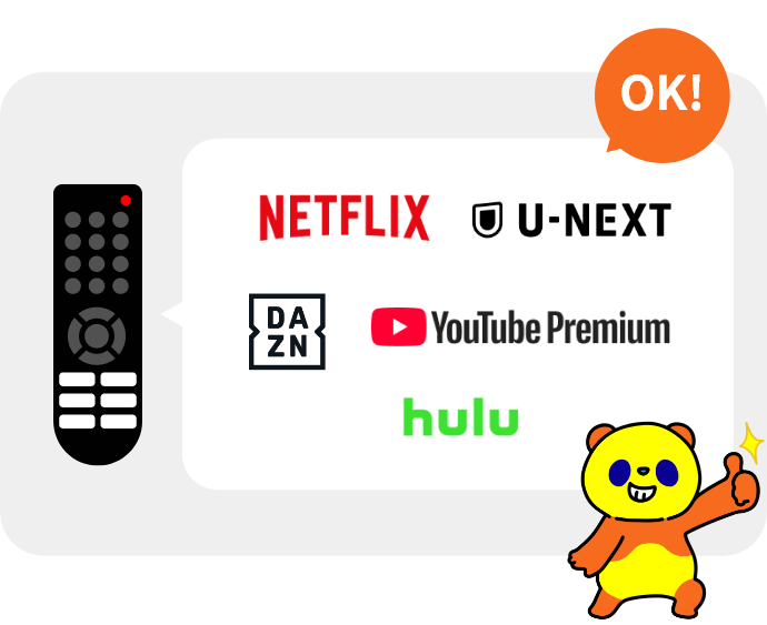 テレビのリモコンボタンにある動画サービス