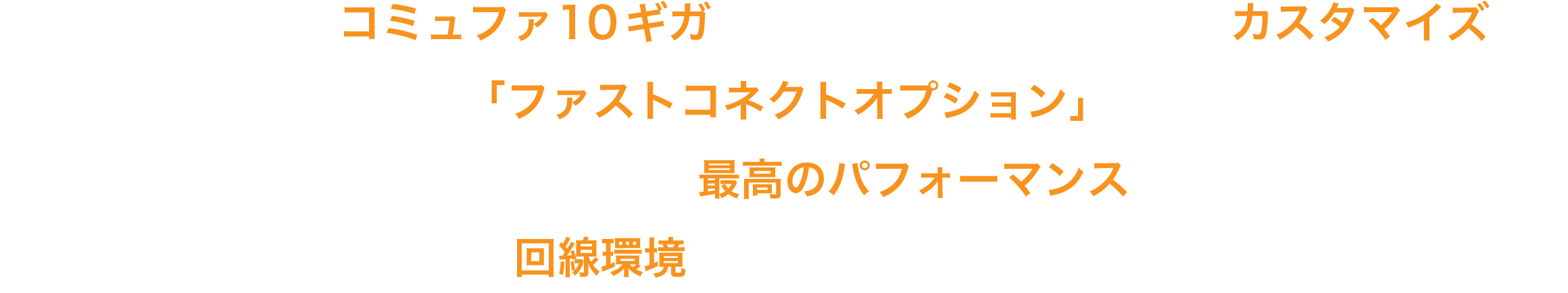 高速・高品質のコミュファ10ギガサービスをゲーマー向けにカスタマイズしラグがさらに軽減される「ファストコネクトオプション」をご利用いただけます。時間帯を気にせずいつでも最高のパフォーマンスを発揮できる回線環境をご提供致します。