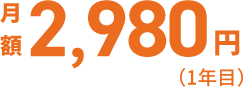 月額2,980円（1年目）
