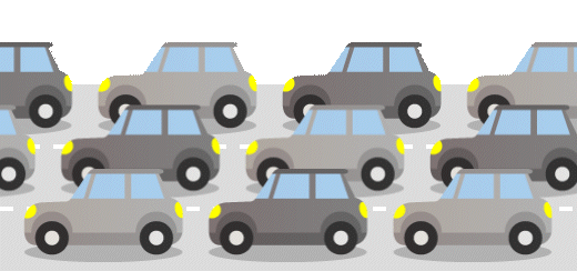 道路が狭く、渋滞しやすい状態