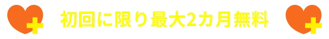 初回2カ月間は無料！