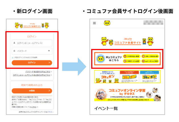 Myコミュファへログイン