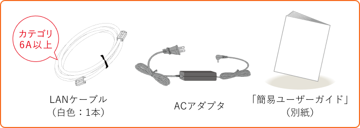 お届けした機器と付属品の確認