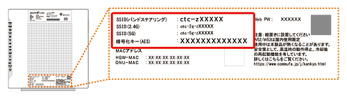 無線LANにて接続される場合