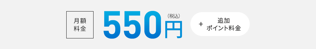 月額料金 550円(税込) + 追加ポイント料金