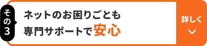 その3 ネットのお困りごとも専門サポートで 安心 詳しく