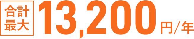 合計最大13,200円（税込）/年