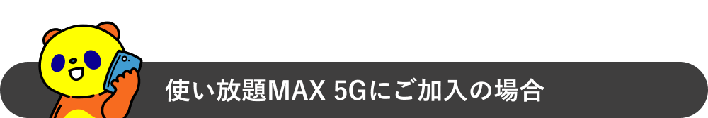 使い放題MAX 5Gにご加入の場合