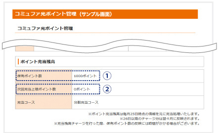 ポイント充当残高確認