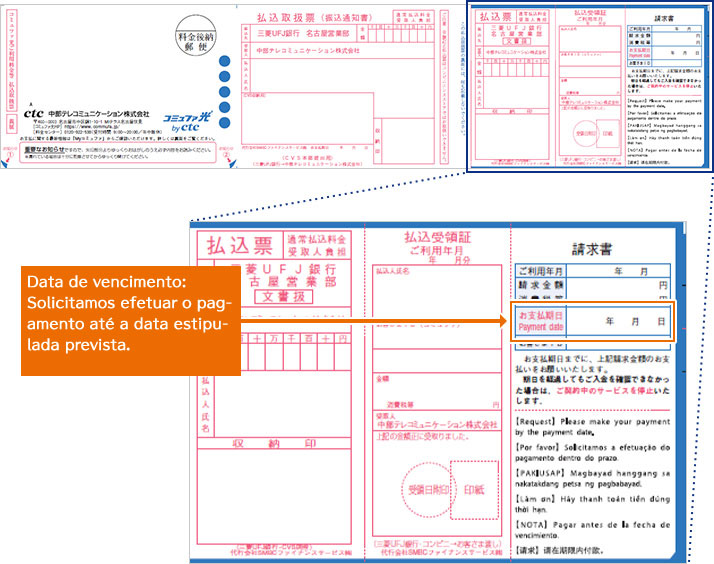 Data de vencimento: Solicitamos efetuar o pagamento até a data estipulada prevista.