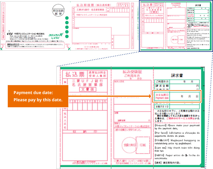 Payment due date: Please pay by this date.