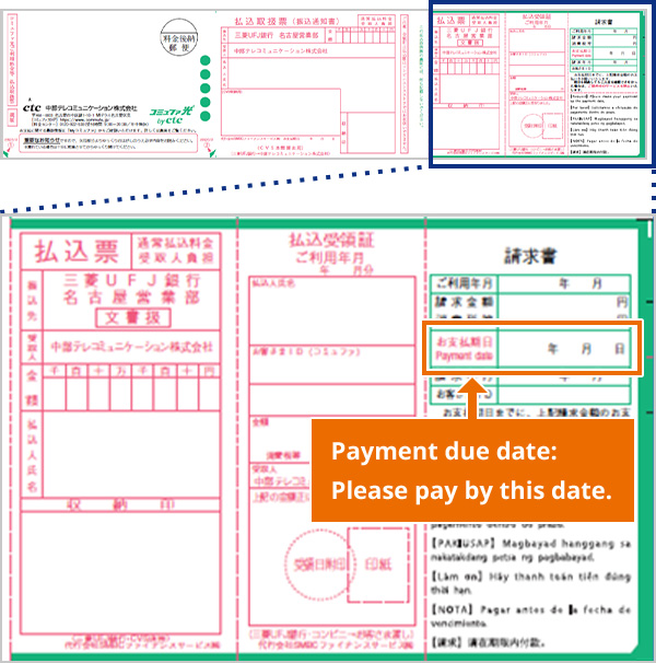 Payment due date: Please pay by this date.